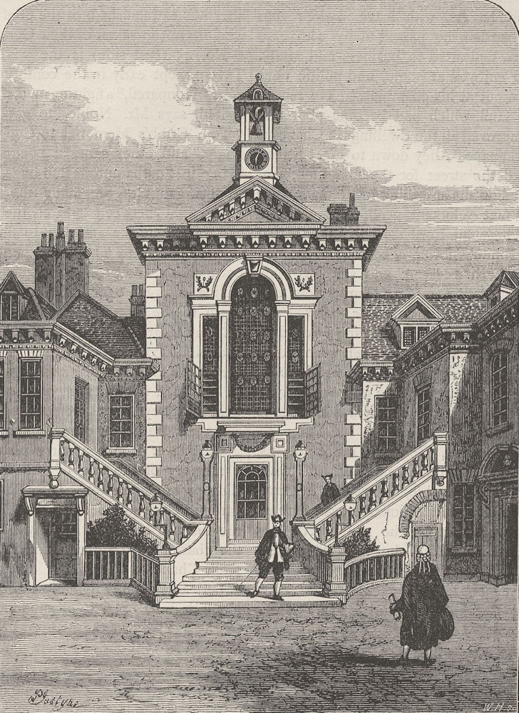CHANCERY LANE. Old Serjeants' Inn. London c1880 antique print picture