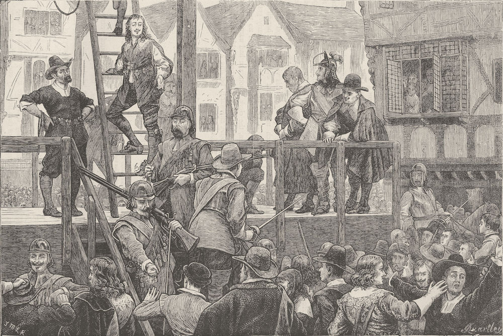 WALLER'S PLOT. Execution of Tomkins and Challoner. London c1880 old print