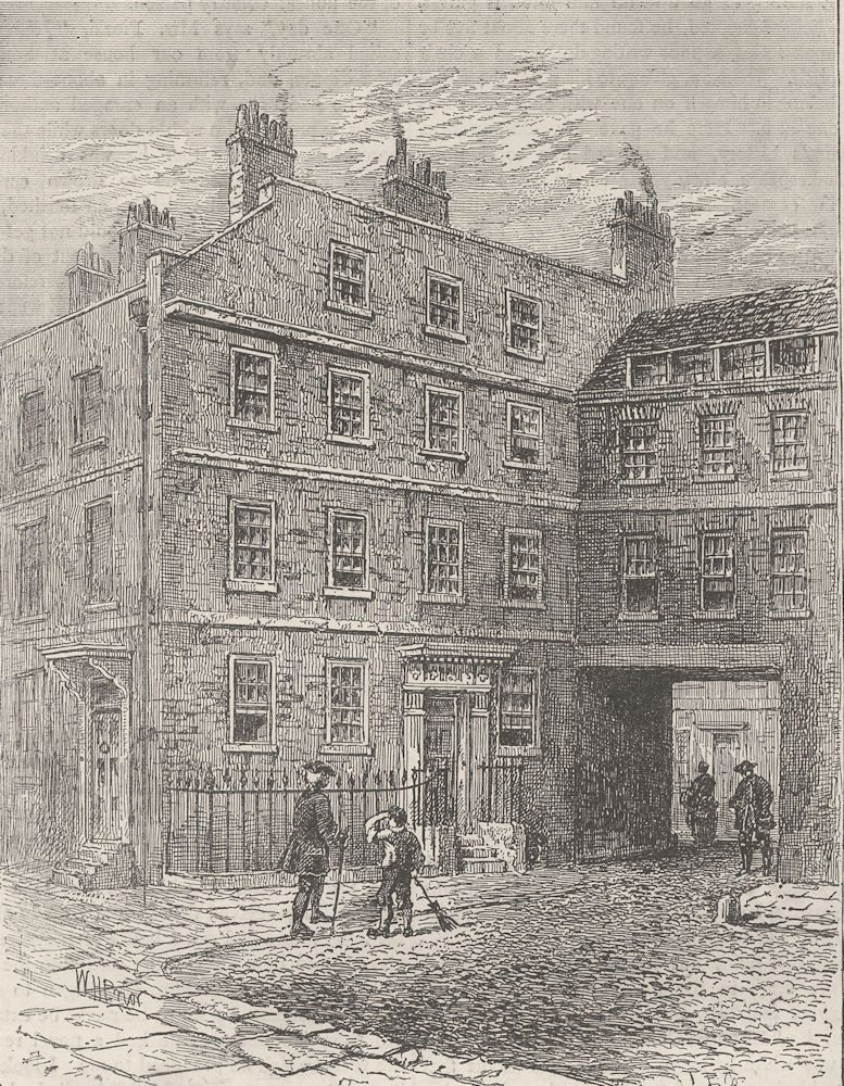 FLEET STREET. Gough Square. London c1880 old antique vintage print picture