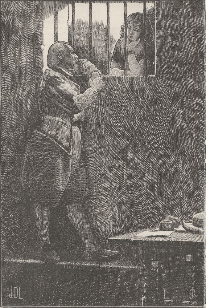 SHOE LANE. Lovelace in prison. London c1880 old antique vintage print picture