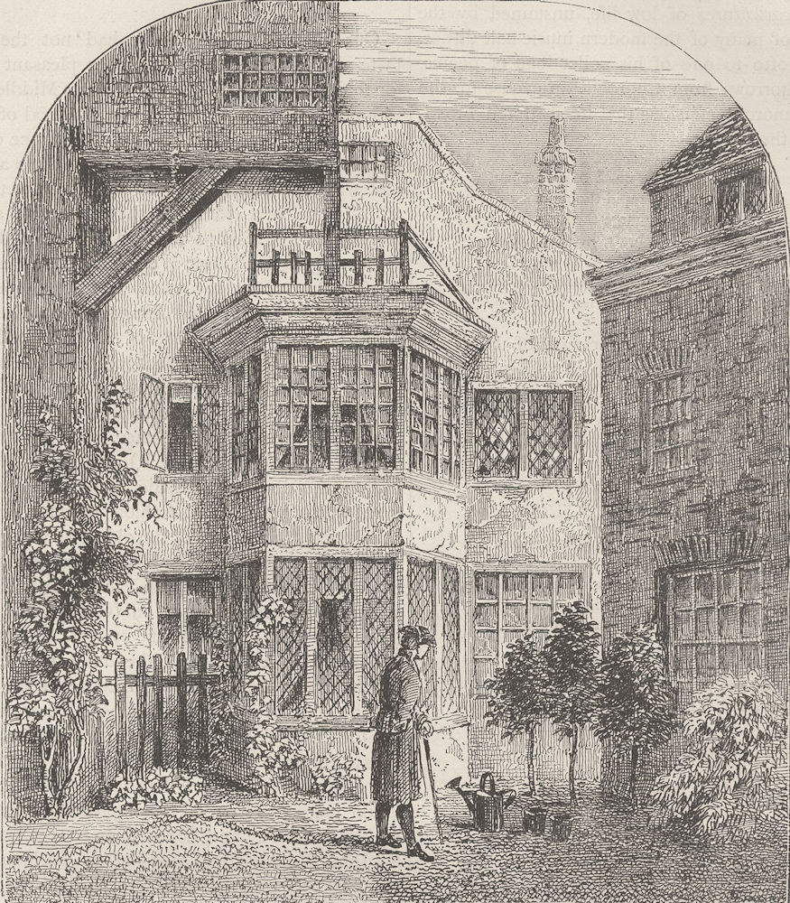 Associate Product SHOE LANE. Bangor House, 1818. London c1880 old antique vintage print picture
