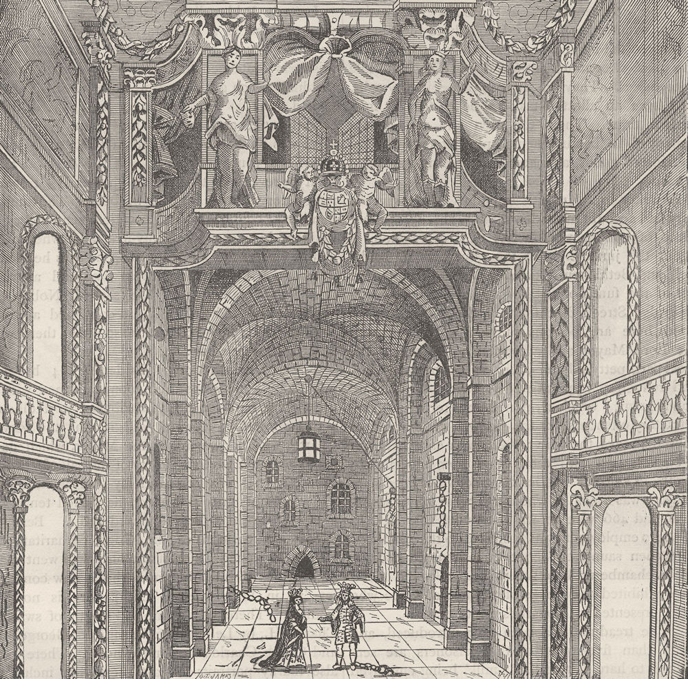 WHITEFRIARS. Duke's Theatre, from Settle's "Empress of Morocco". Interior c1880