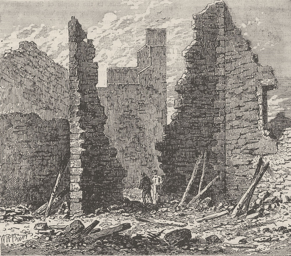 Associate Product LUDGATE HILL. Ruins of barbican on Ludgate hill. London c1880 old print
