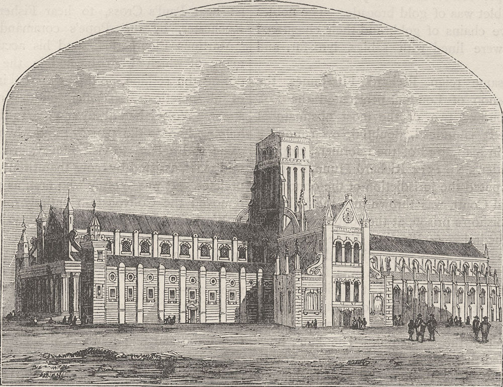 Associate Product ST.PAUL'S. St.Paul's after the fall of the spire, from a view by Hollar c1880
