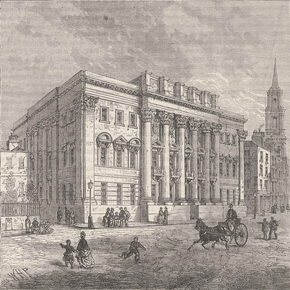 CHEAPSIDE. Exterior of goldsmiths' Hall. London c1880 antique print