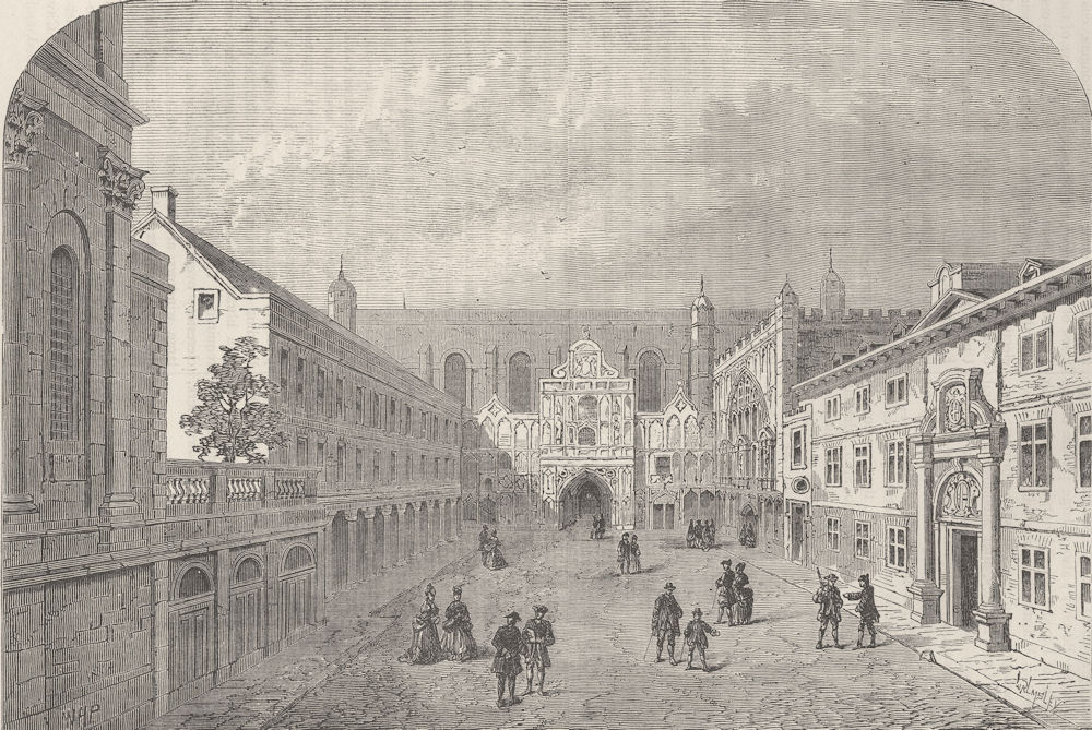 GUILDHALL. Old front of Guildhall (from Sevmour's "London," 1734) c1880 print