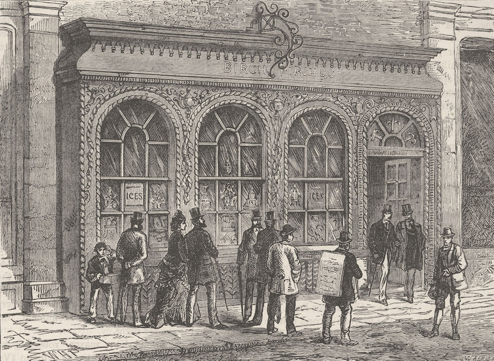 CORNHILL. Birch's shop. London c1880 old antique vintage print picture