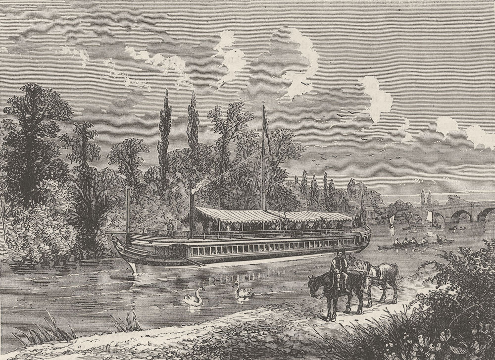 Associate Product CITY OF LONDON. The "Maria Wood", the City Corporation's barge c1880 old print
