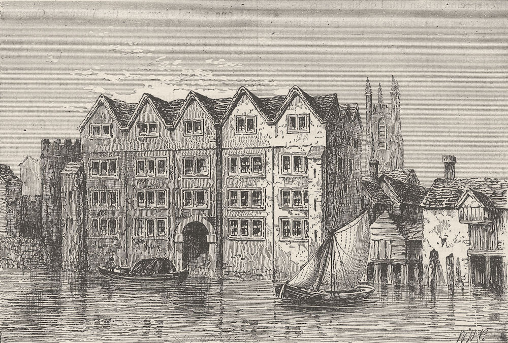 UPPER THAMES STREET. Cold harbour. London c1880 antique print picture