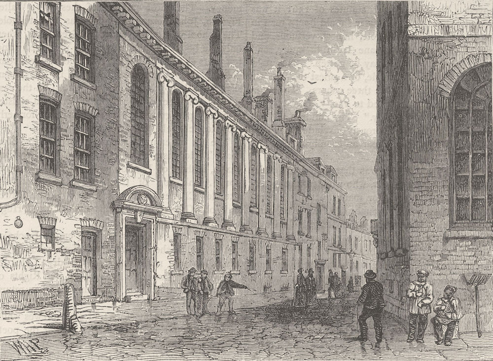 UPPER THAMES STREET. The merchant Taylors' School, Suffolk Lane. London c1880