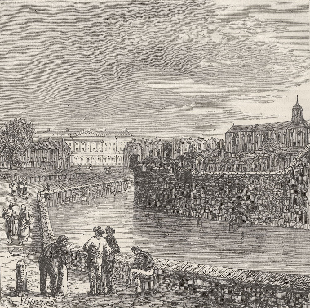 Associate Product THE TOWER OF LONDON. The Tower moat, c1820 c1880 old antique print picture