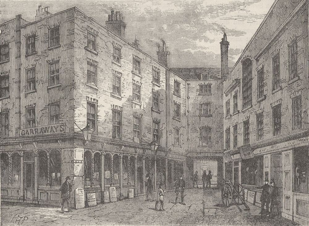 CITY OF LONDON. Garraway's coffee-House, shortly before its demolition c1880