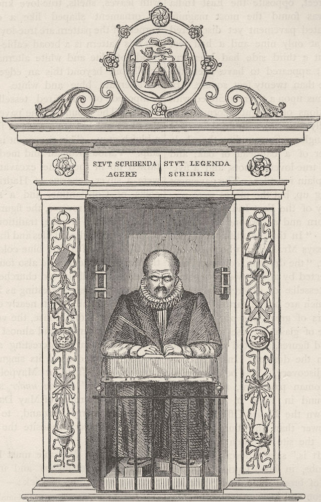 LEADENHALL STREET. Stow's monument in St.Andrew Undershaft. London c1880 print
