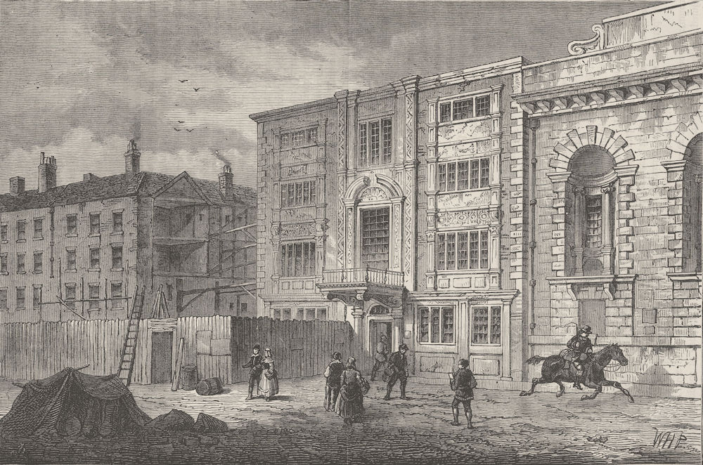 Associate Product CITY OF LONDON. The old Post Office in Lombard Street, about 1800 c1880 print