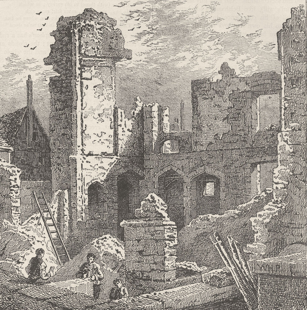 Associate Product MINORIES. Ruins of the convent of St.Clare in 1797. London c1880 old print