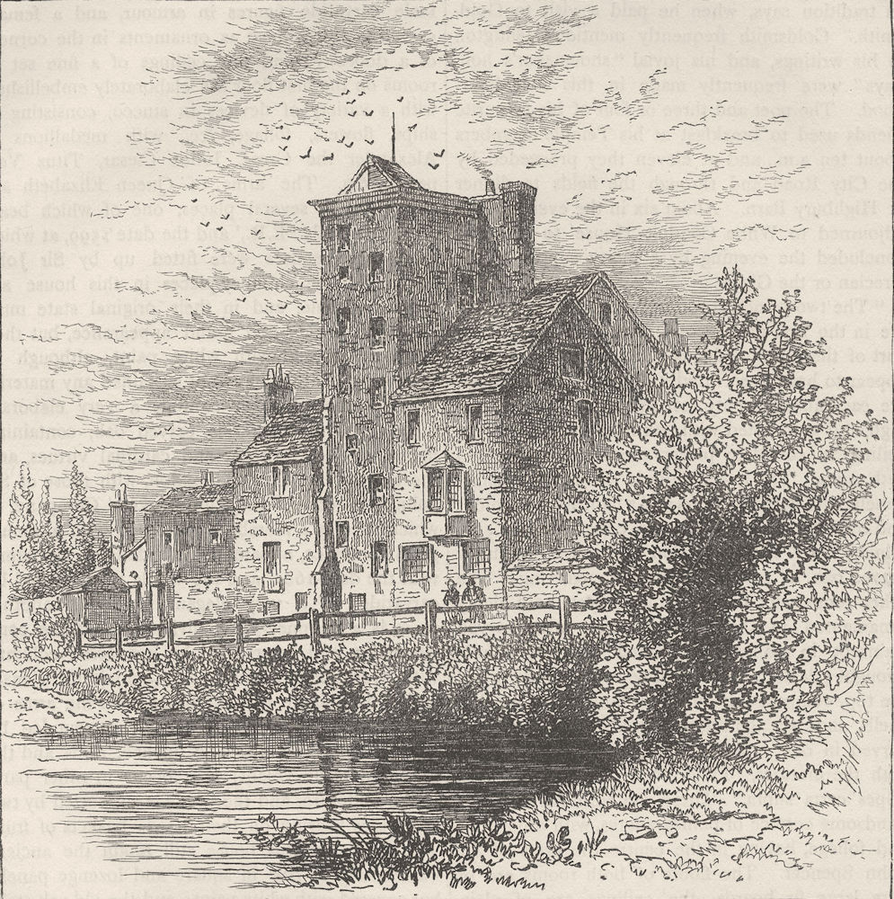 Associate Product CANONBURY. Canonbury Tower, about 1800. London c1880 old antique print picture