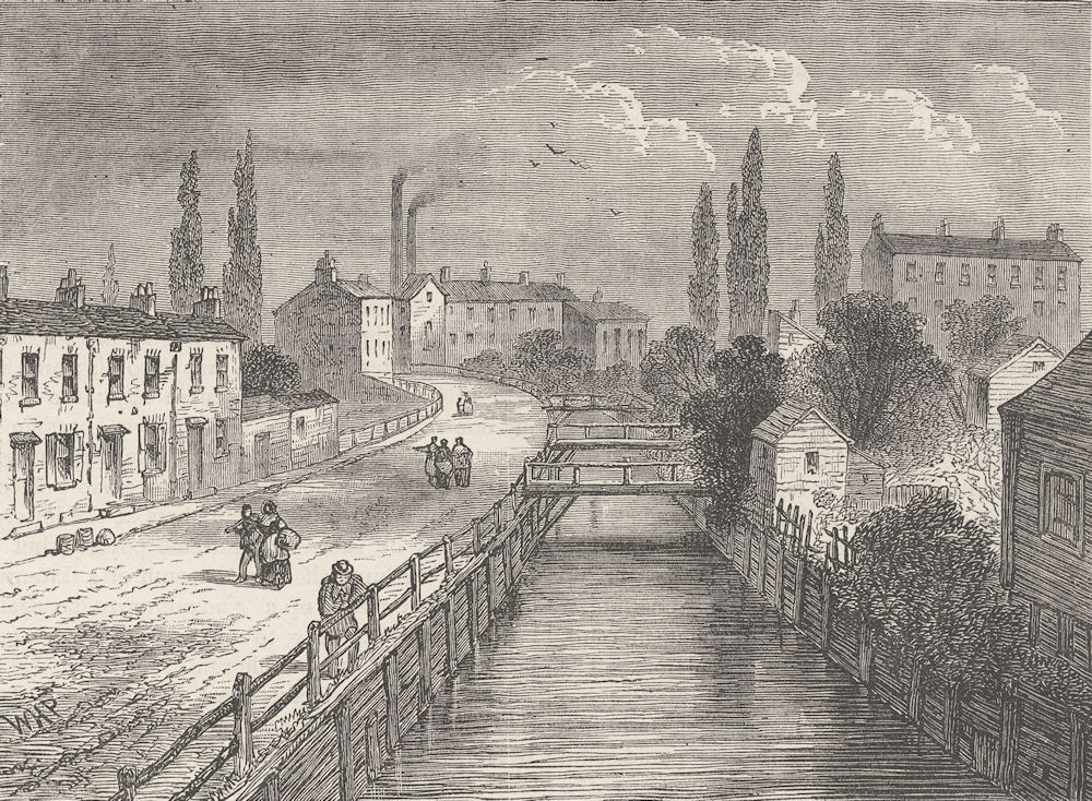 PENTONVILLE. Battle Bridge in 1810. London c1880 old antique print picture
