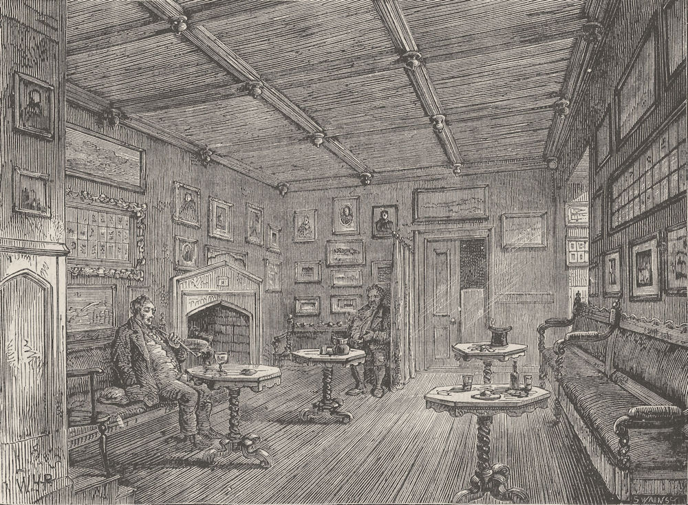 Associate Product CLERKENWELL. Coffee-room at St.John's Gate. London c1880 old antique print