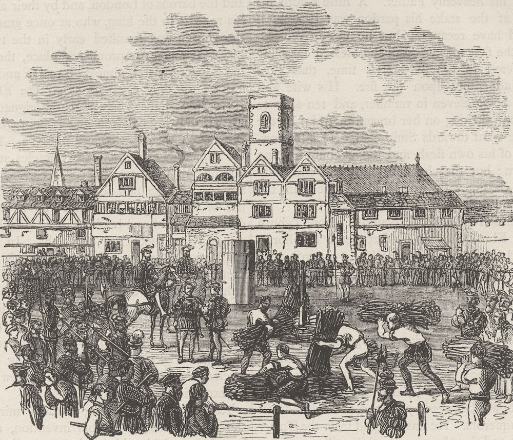 SMITHFIELD. Place of execution in Old Smithfield. London c1880 print