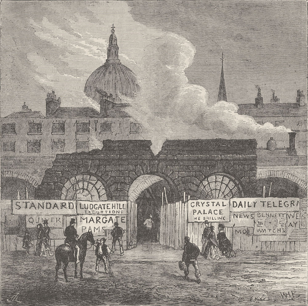 THE FLEET PRISON. The last remains of the Fleet prison. London c1880 old print