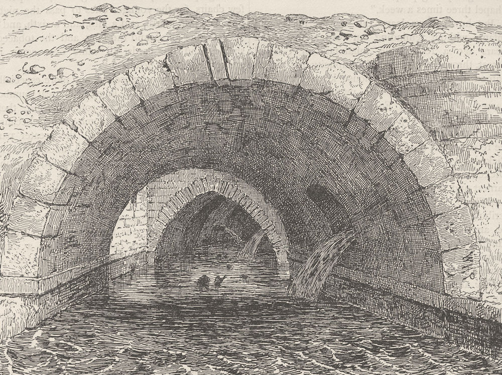Associate Product OLD HOLBORN BRIDGE. View during the alterations in 1844. London c1880 print