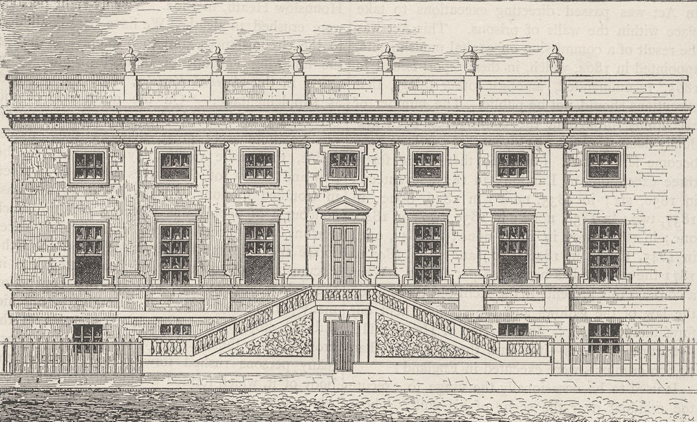 THE OLD BAILEY. Surgeons' Hall, Old Bailey, 1800. London c1880 print