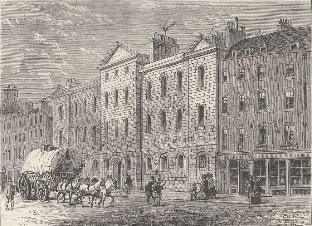 SMITHFIELD. Giltspur Street Compter, 1840. London c1880 old antique print