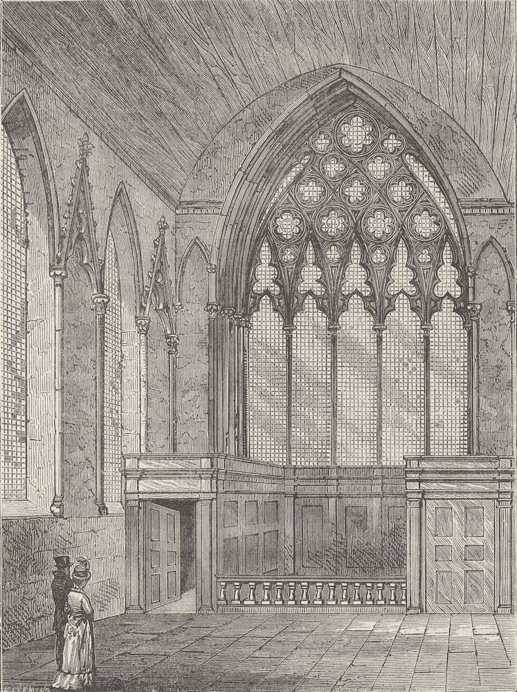 Associate Product ELY PLACE. Ely chapel in 1800. London c1880 old antique vintage print picture