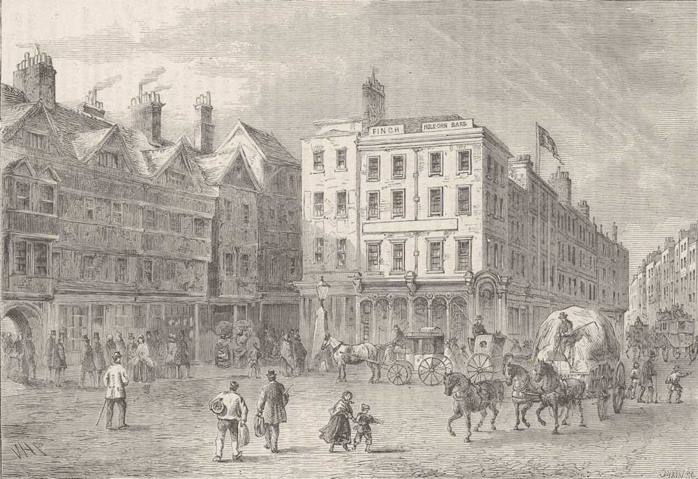 Associate Product HOLBORN. Middle row, shown shortly before its demolition c1880 old print