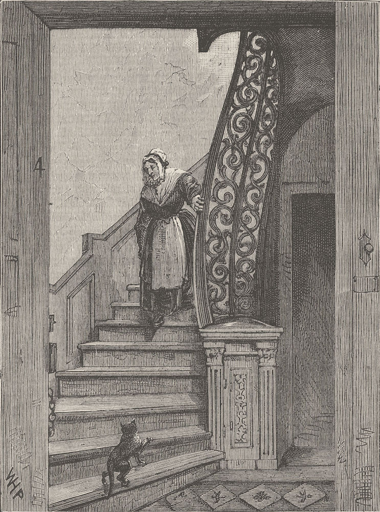 BLOOMSBURY. Staircase in Southampton House. London c1880 old antique print