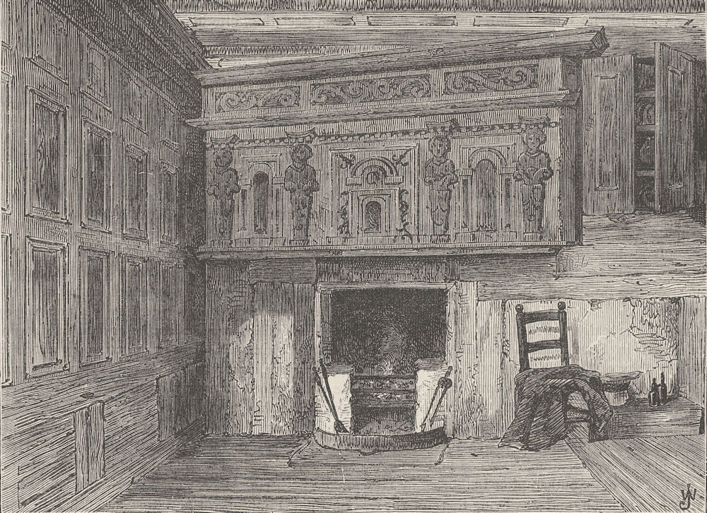 Associate Product GRAY'S INN. Room of a House in Fulwood's rents (after Archer). London c1880
