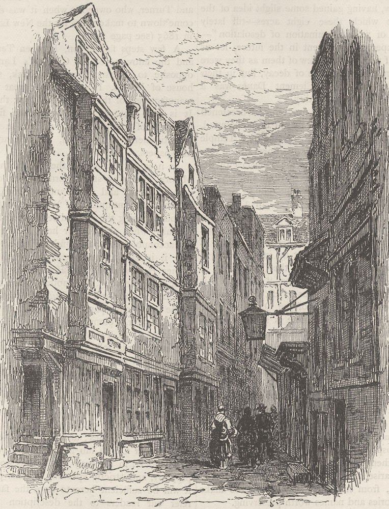 LINCOLN'S INN. Serle's Place, before its demolition. London c1880 old print