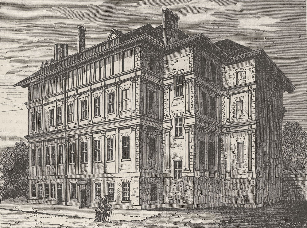 Associate Product DRURY LANE. Old Craven House (1800). London c1880 antique print picture
