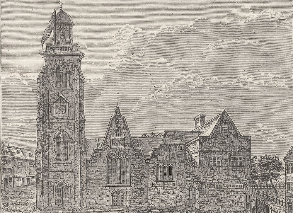ST.MARTIN'S-IN-THE-FIELDS. West view of the old church, pulled down 1721 c1880