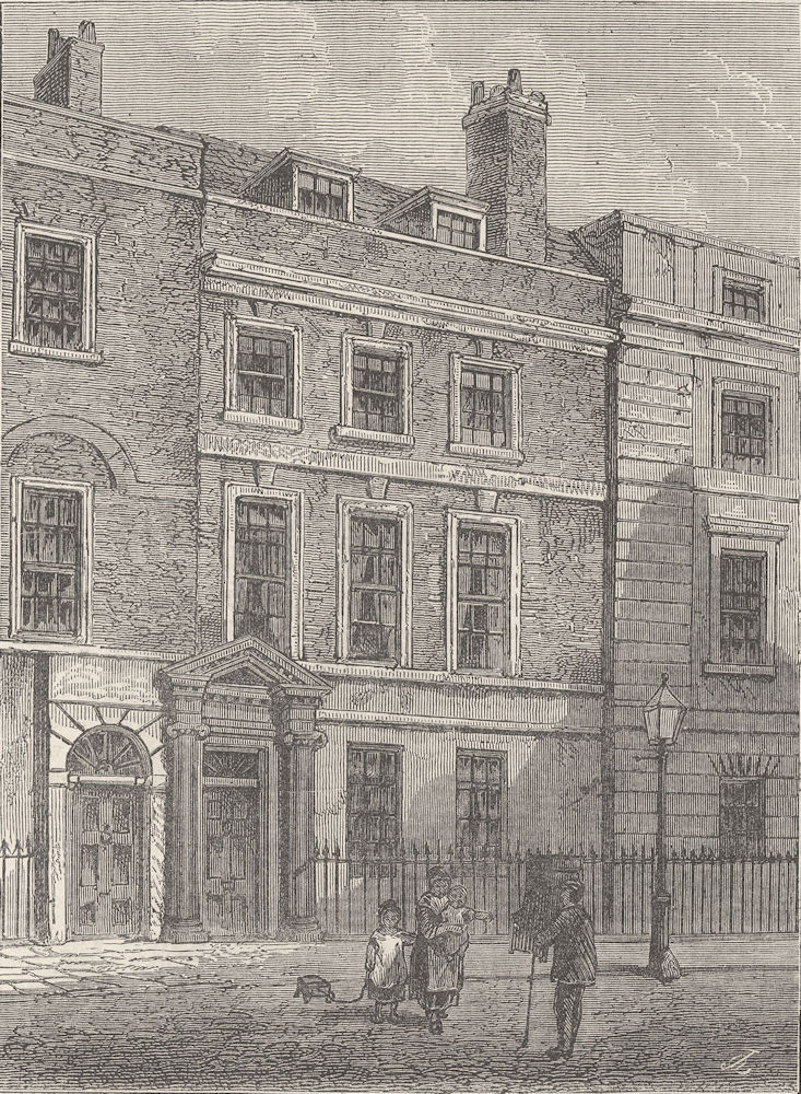 SOHO. Dryden's House. London c1880 old antique vintage print picture