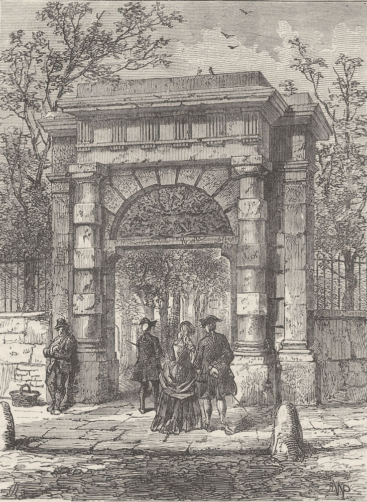 Associate Product ST.GILES'S-IN-THE-FIELDS. The gateway in its original position. London c1880