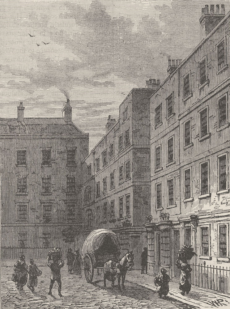 Associate Product COVENT GARDEN. Macklin's House, Tavistock Row. London c1880 old antique print