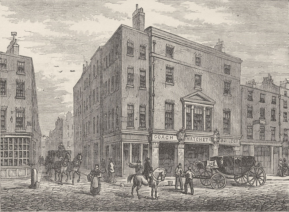 COVENT GARDEN. An old Coachmaker's shop in Long Acre. London c1880 print