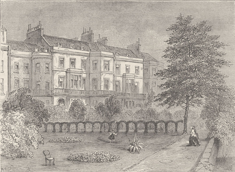 Associate Product THE VICTORIA EMBANKMENT. Whitehall gardens, from the river. London c1880 print