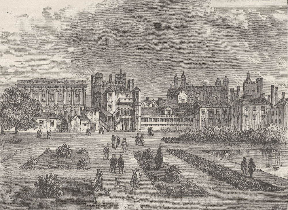 Associate Product WHITEHALL. The horse guards, from St.James's Park (Temp. Charles II) c1880