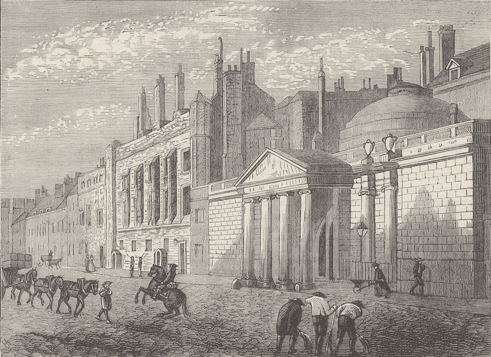 WHITEHALL. York House in 1795 (from a view published by Colnaghi). London c1880