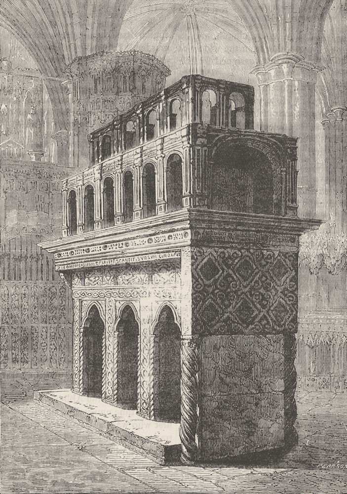 Associate Product WESTMINSTER ABBEY. The tomb of Edward the Confessor. London c1880 old print