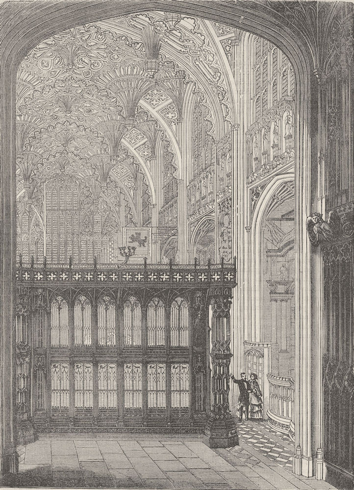 WESTMINSTER ABBEY. Entrance to King Henry VII's chapel. London c1880 old print