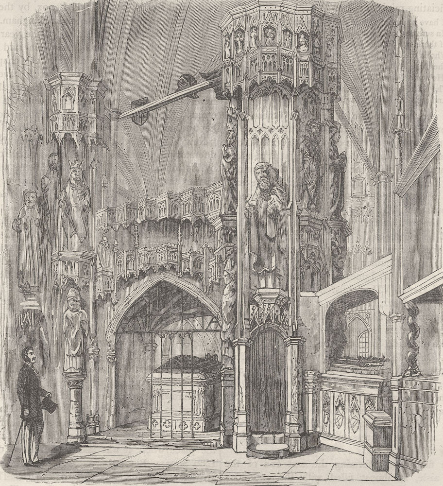 WESTMINSTER ABBEY. Chantry of Henry V. London c1880 old antique print picture