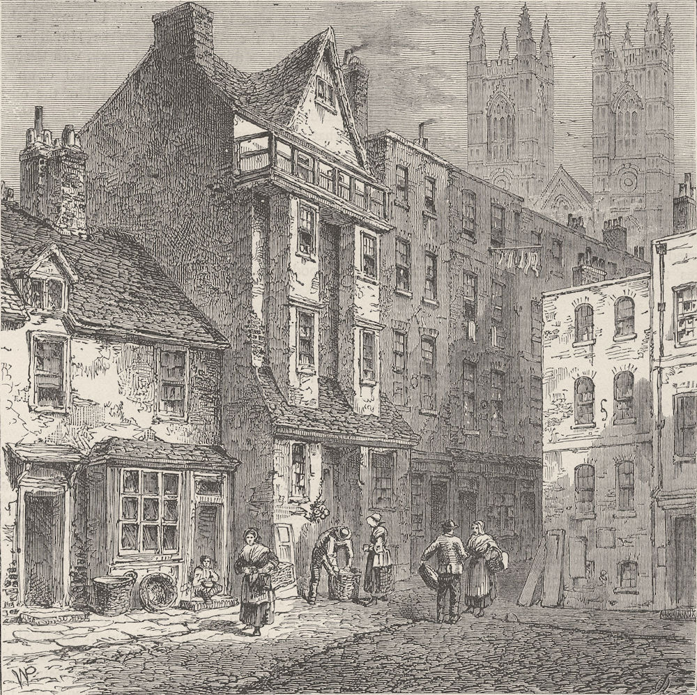 WESTMINSTER. Caxton's House. London c1880 old antique vintage print picture