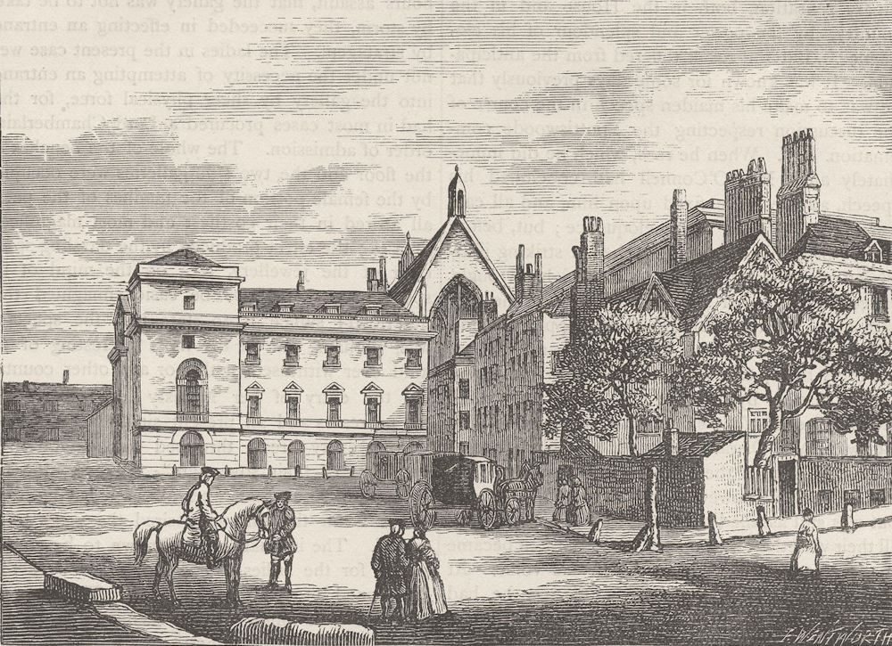 WESTMINSTER. Old Palace Yard in 1796 (from a drawing by Miller). London c1880