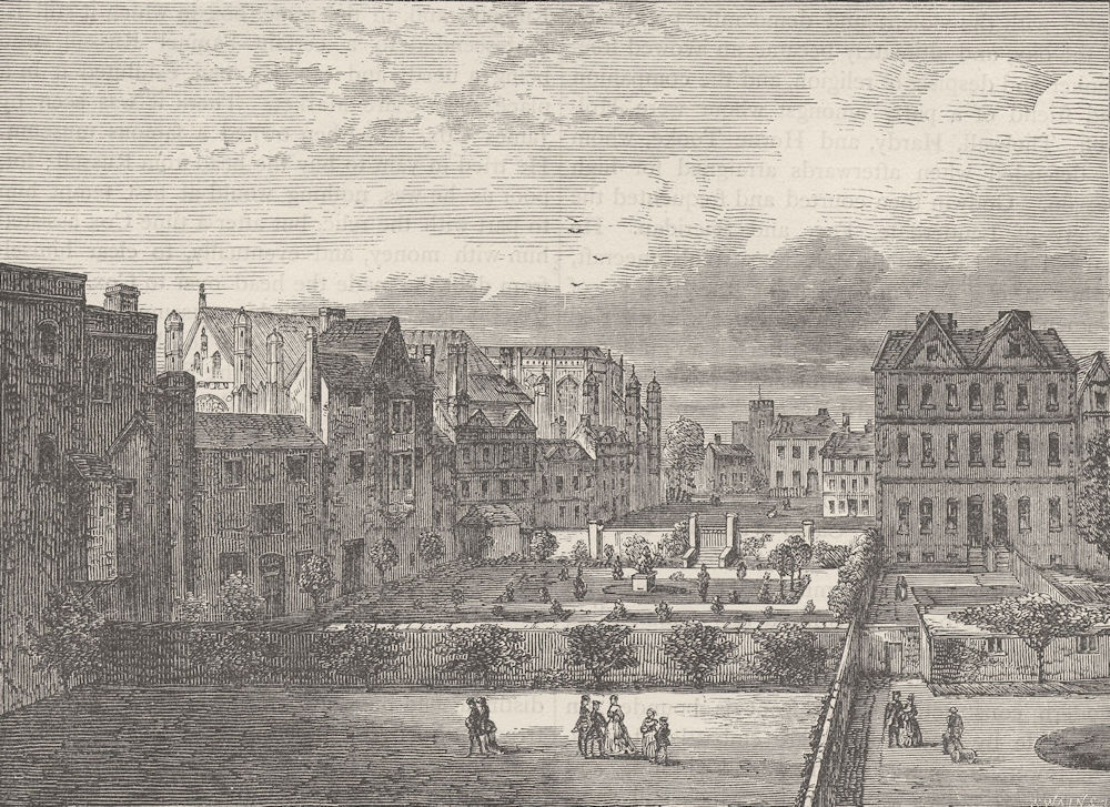 WESTMINSTER. Palace Yard, from the South (from a view by Canaletto) c1880