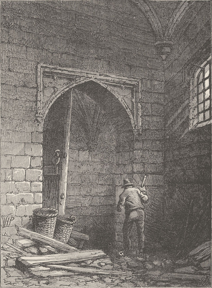 Associate Product WESTMINSTER HALL. Guy Fawkes's cellar. London c1880 old antique print picture