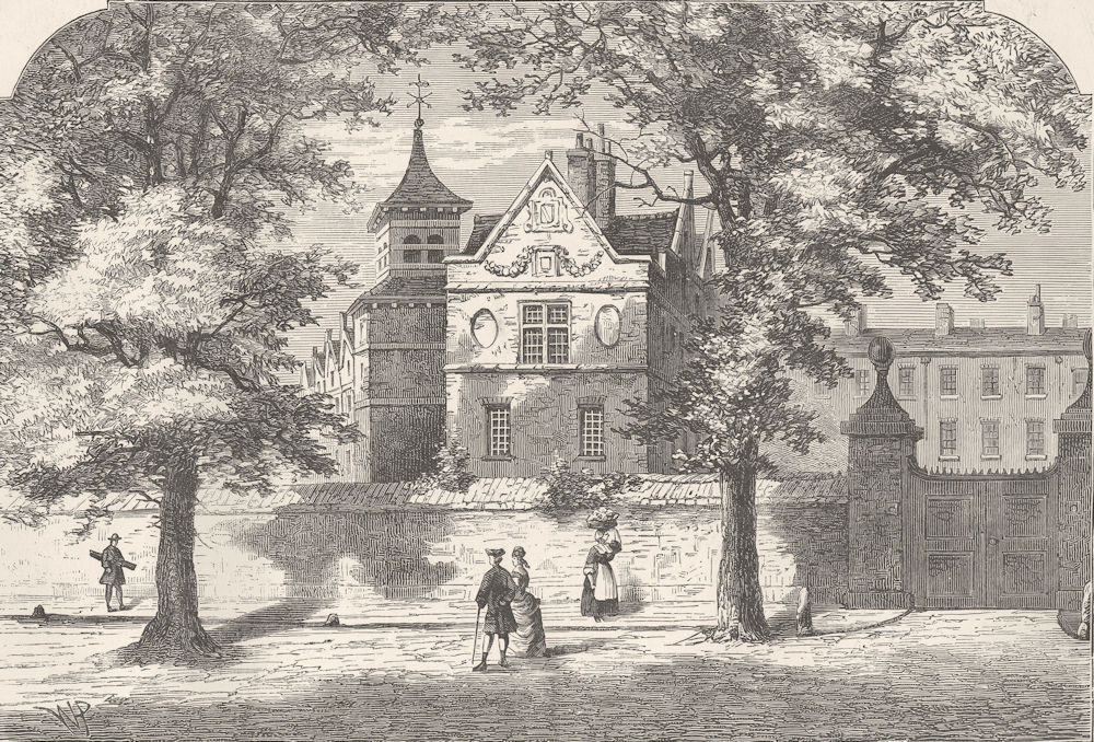 MARYLEBONE. The Marylebone School-House in 1780. London c1880 old print