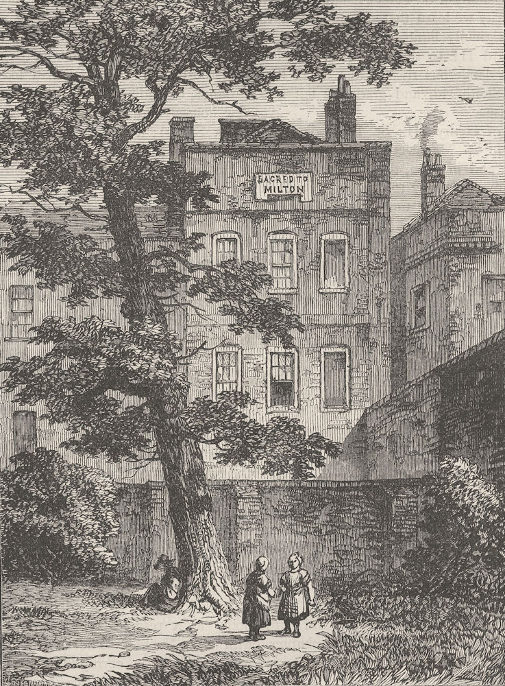 Associate Product WESTMINSTER. Milton's House (from a drawing by F. W. Archer). London c1880